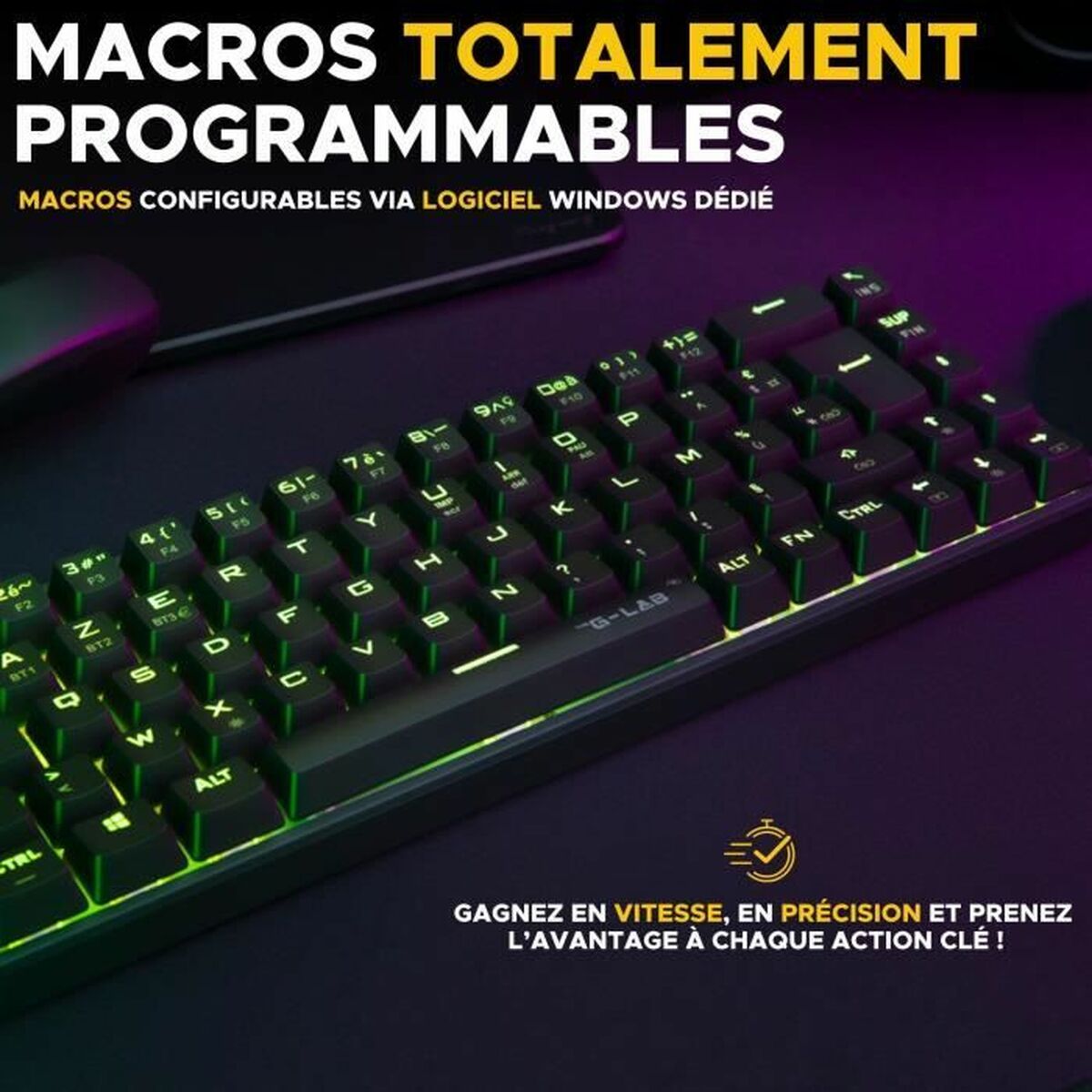 Billentyűzet The G-Lab KEYZ TITAN Fehér